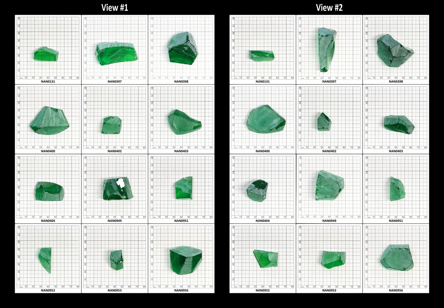 Nanosital Simulated Tsavorite Lab Created Faceting Rough for Gem Cutting - #A-3855 - Various Sizes