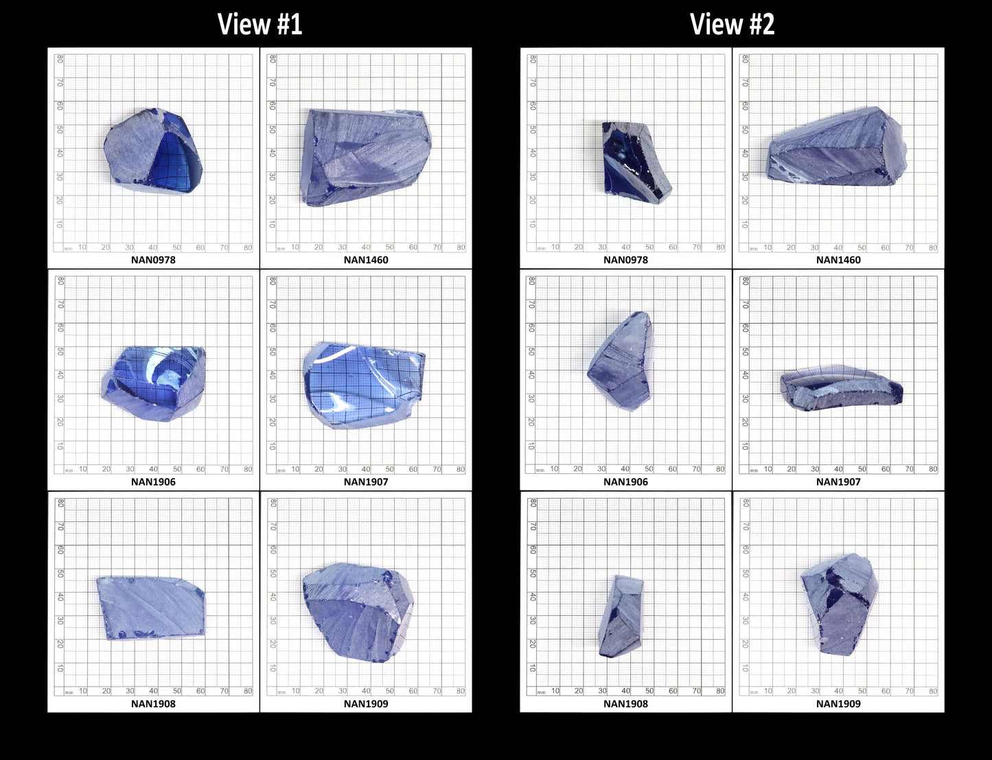 Nanosital Simulated Dark Ice Blue Sapphire Lab Created Faceting Rough for Gem Cutting - #A-4056- Various Sizes