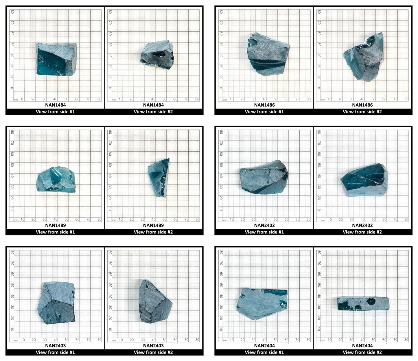 Nanosital Simulated Dark Mint Paraiba Tourmaline Lab Created Faceting Rough for Gem Cutting - #B-4426- Various Sizes