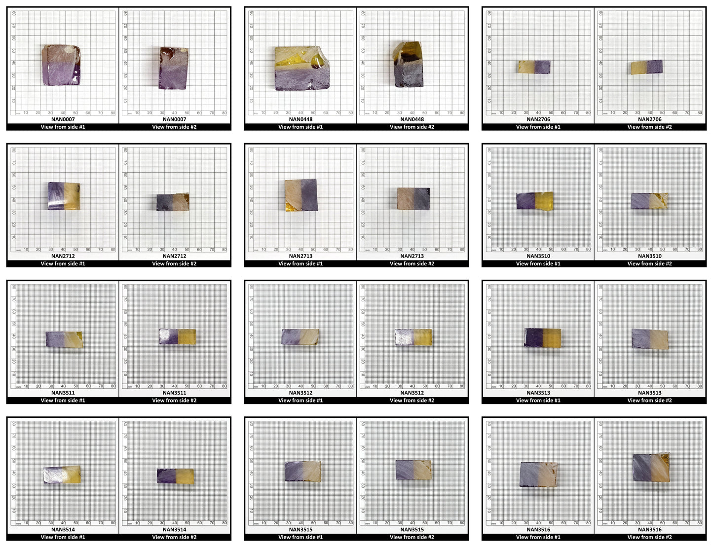 Nanosital Simulated Ametrine Lab Created Faceting Rough for Gem Cutting - Bi-Color Purple-Orange - Various Sizes