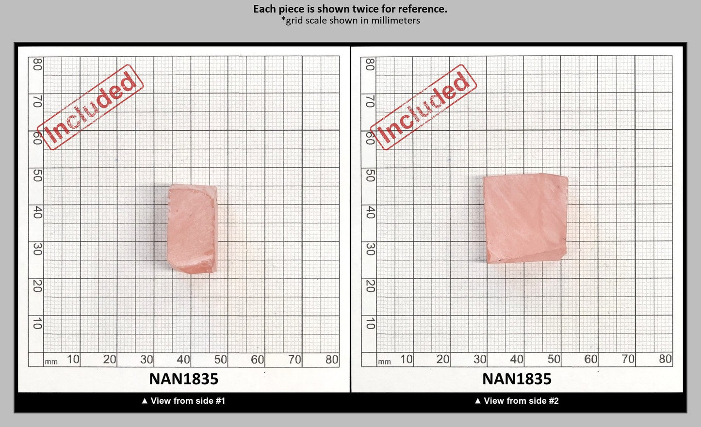 Nanosital Simulated Dark Peach Morganite (Included) Lab Created Faceting Rough for Gem Cutting - #Z-45 - Various Sizes : NAN1835