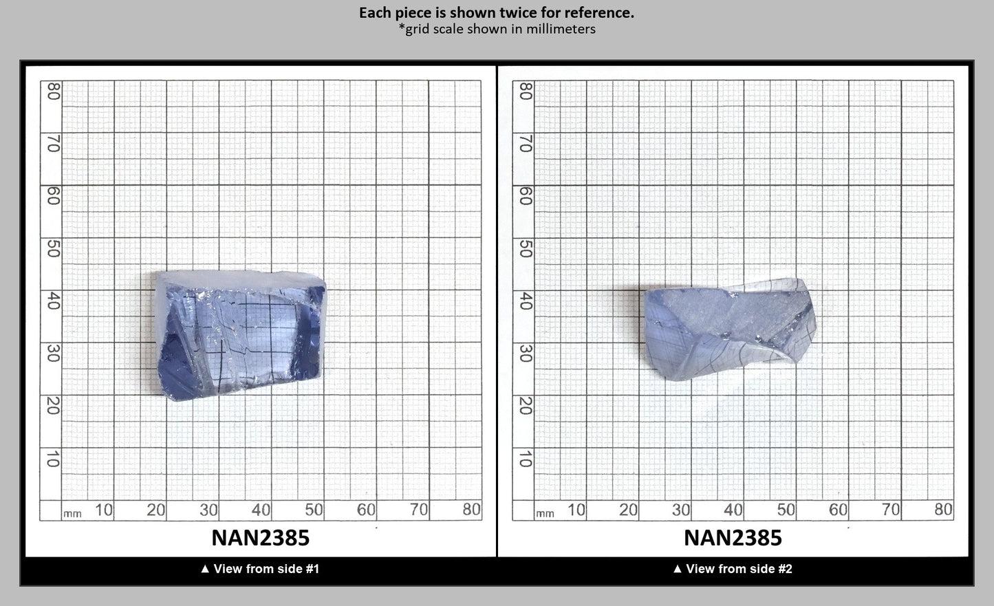 Nanosital Simulated Ice Blue Sapphire Lab Created Faceting Rough for Gem Cutting - #A-144 - Various Sizes : NAN2385