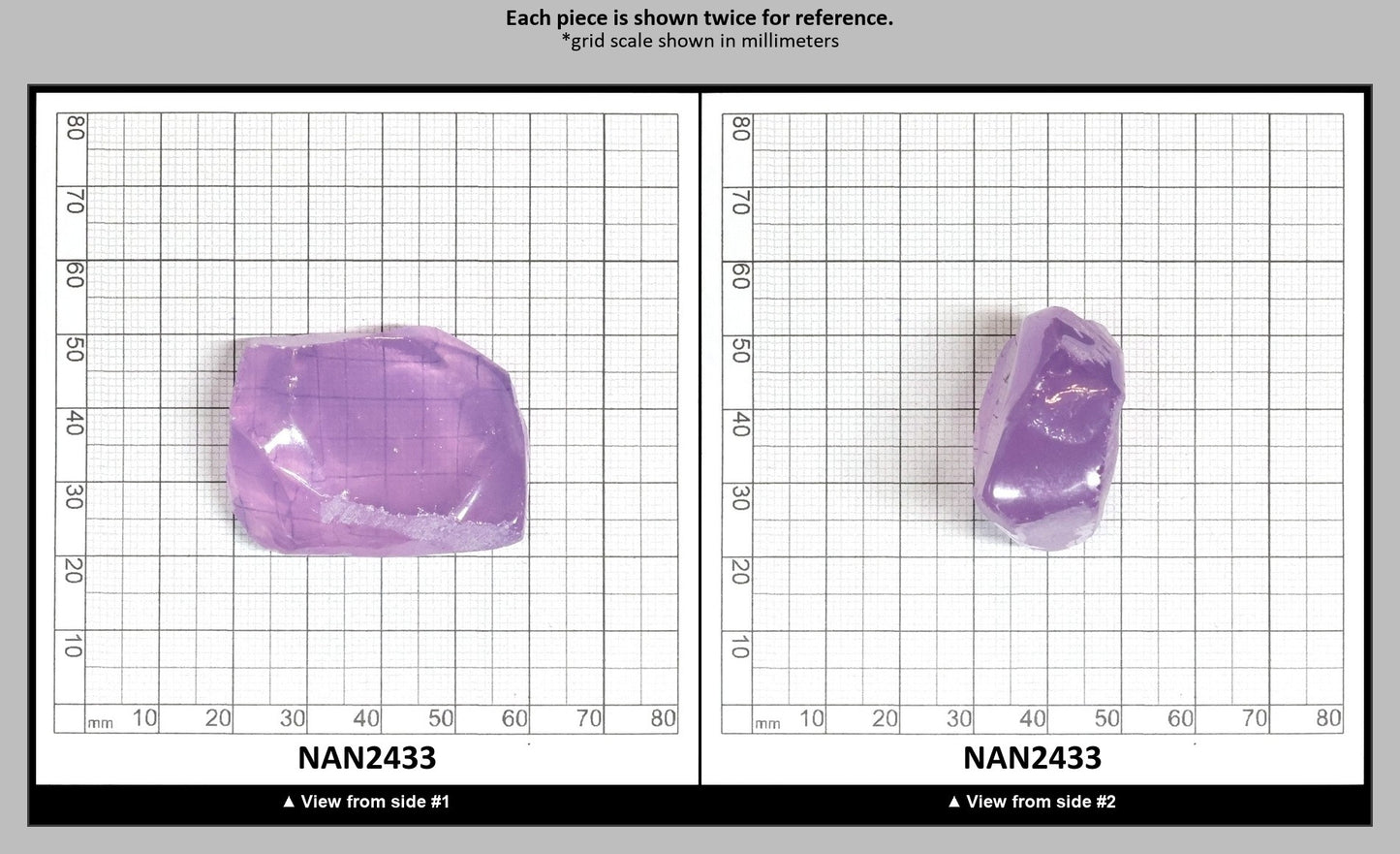 Nanosital Simulated Lavender Quartz Lab Created Faceting Rough for Gem Cutting - #B-2287 - Various Sizes : NAN2433