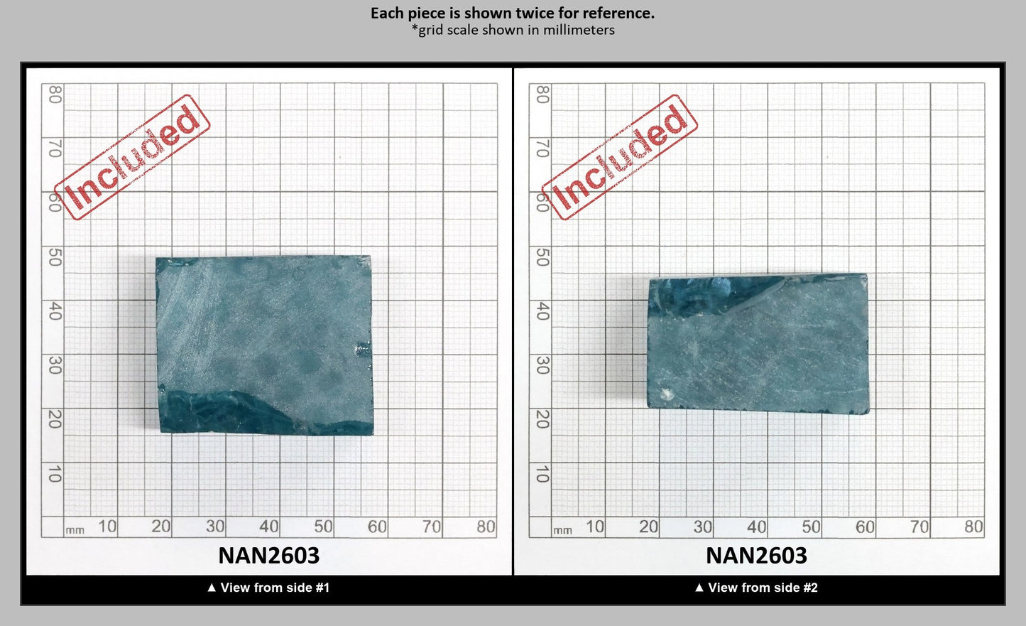 Nanosital Simulated Dark Paraiba Tourmaline (Included) Lab Created Faceting Rough for Gem Cutting - #Z-7309 - Various Sizes : NAN2603