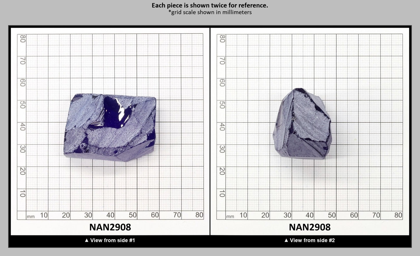 Nanosital Simulated Light Tanzanite Lab Created Faceting Rough for Gem Cutting - #A-146 - Various Sizes : NAN2908