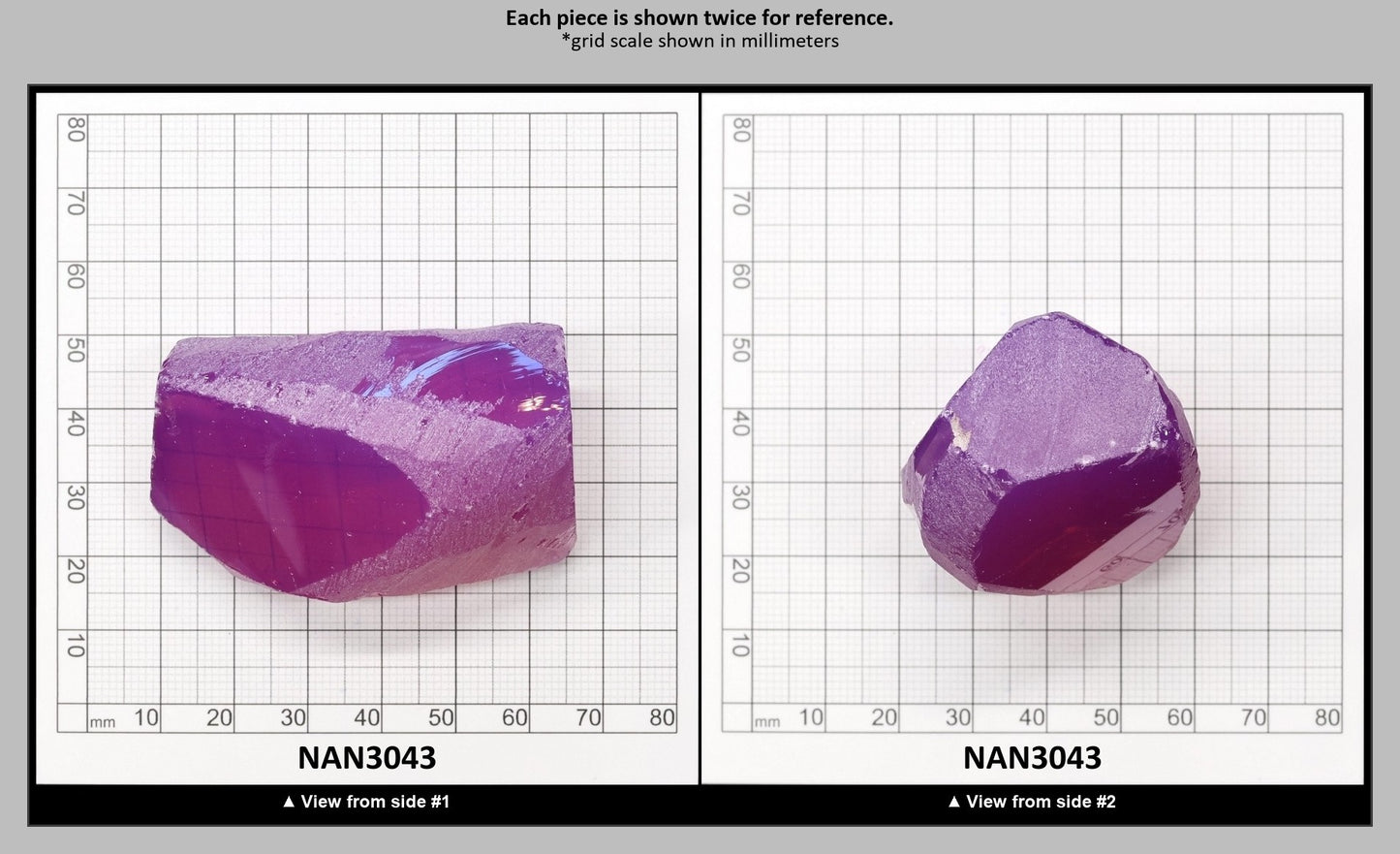 Nanosital Simulated Purple Orchid Chalcedony Lab Created Faceting Rough for Gem Cutting - #E-182/1 - Various Sizes : NAN3043