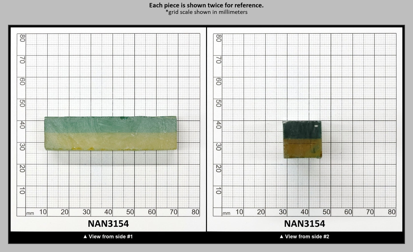 Nanosital Simulated Bi-Color Lab Created Faceting Rough for Gem Cutting - Green-Yellow - Various Sizes : NAN3154