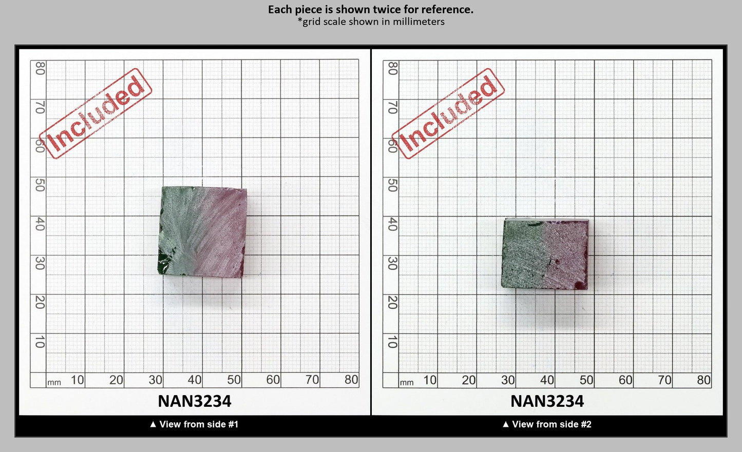 Nanosital Simulated (Included) Watermelon Tourmaline Lab Created Faceting Rough for Gem Cutting - Green-Pink - Various Sizes : NAN3234