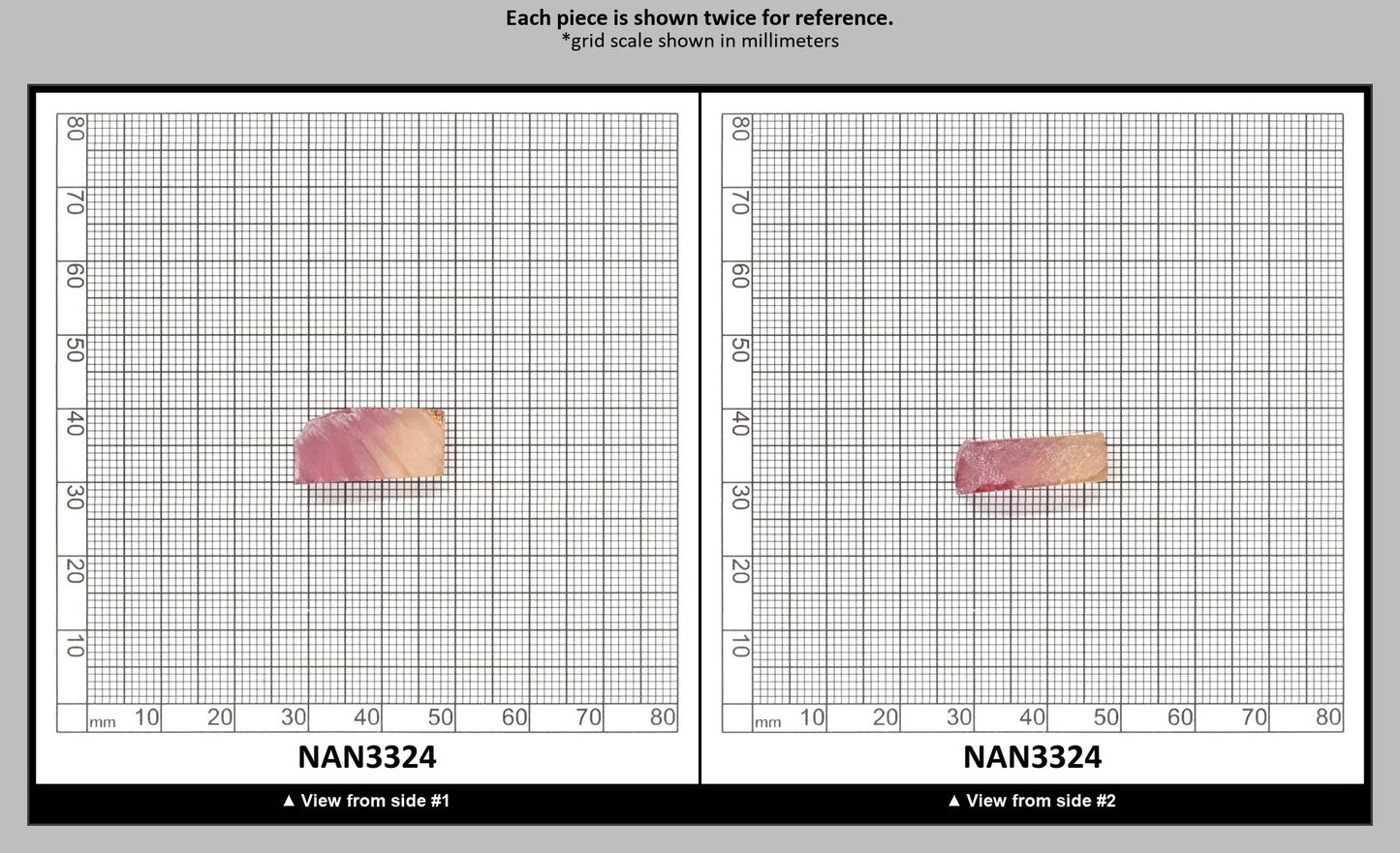Nanosital Simulated Bi-Color Lab Created Faceting Rough for Gem Cutting - Kunzite-Orange - Various Sizes : NAN3324