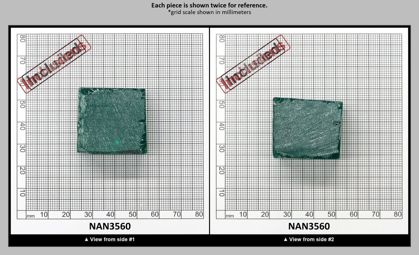 Nanosital Simulated Light Emerald (Slightly Included) Lab Created Faceting Rough for Gem Cutting - #Z-0/4- Various Sizes : NAN3560