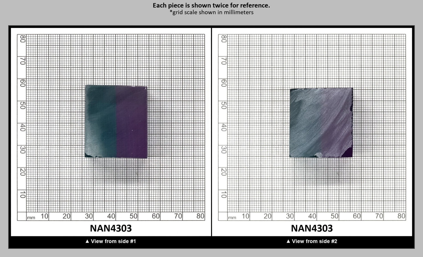 Nanosital Simulated Bi-Color Lab Created Faceting Rough for Gem Cutting - Purple-Blue - Various Sizes : NAN4303