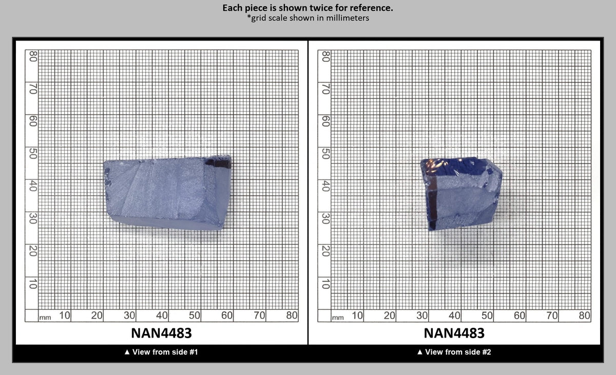 Nanosital Simulated Ice Blue Sapphire Lab Created Faceting Rough for Gem Cutting - #A-144 - Various Sizes : NAN4483