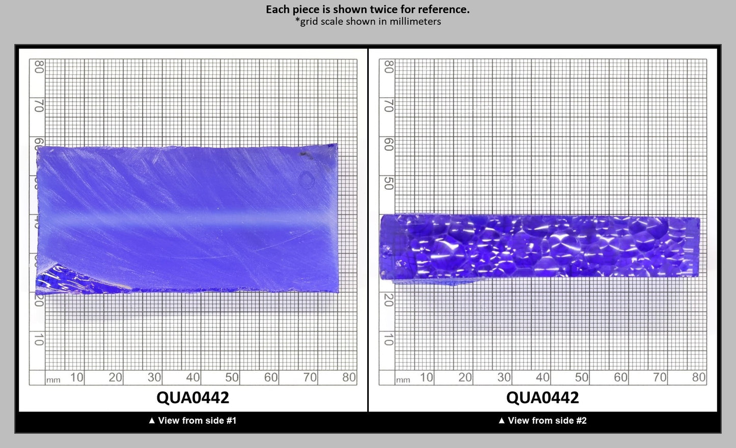 Cobalt Blue Hydrothermal Synthetic Quartz - Lab Created Faceting Rough : QUA0442
