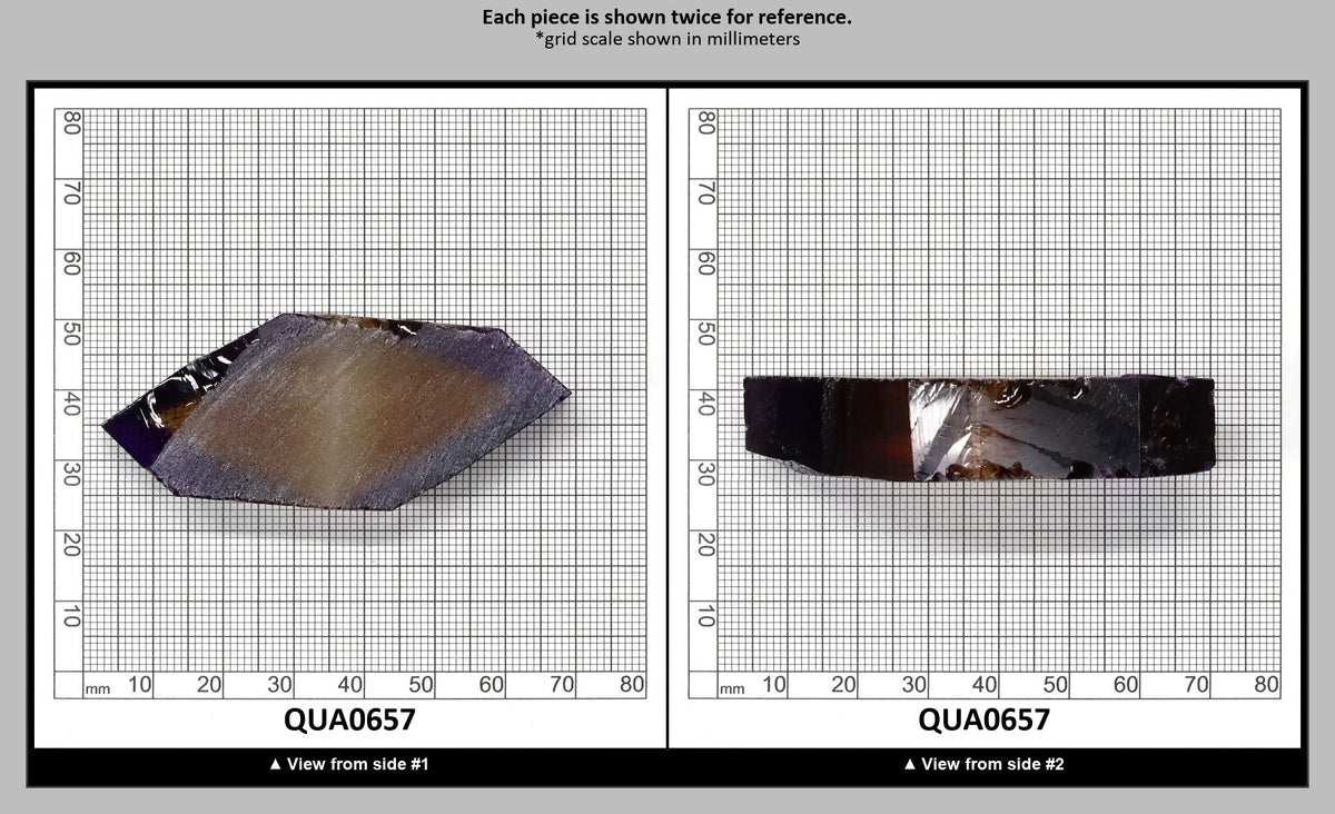 Ametrine Hydrothermal Synthetic Quartz - Lab Created Faceting Rough : QUA0657