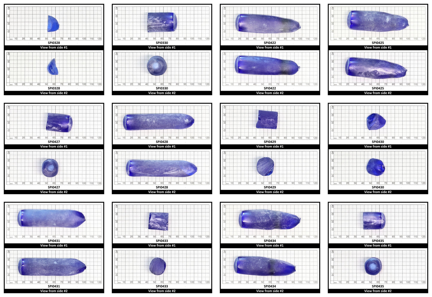 Cobalt Blue #114-Djeva Lab Created Spinel Faceting Rough for Gem Cutting - Various Sizes