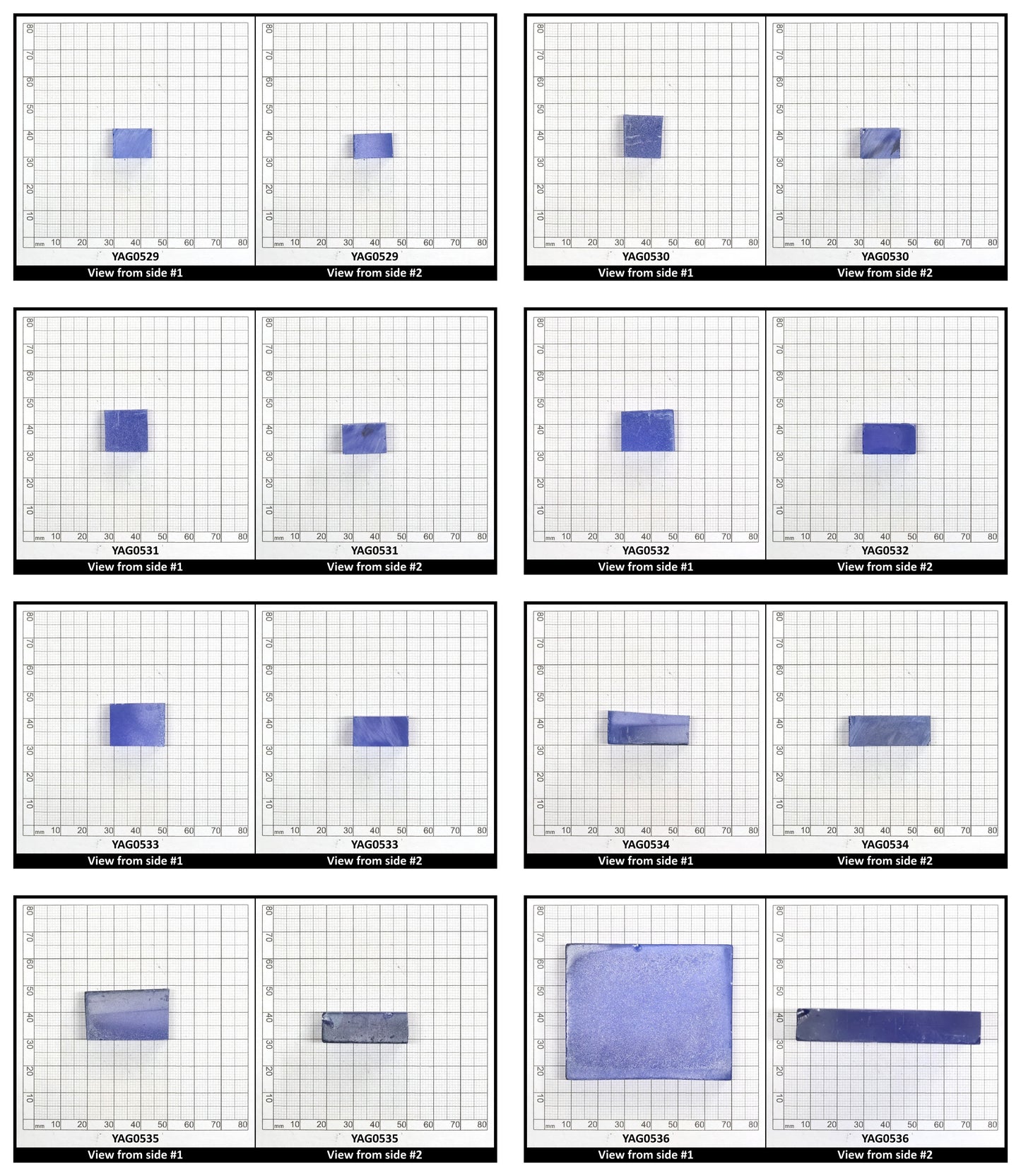 Cobalt Blue Polycrystalline (Ceramic) YAG - Faceting Rough
