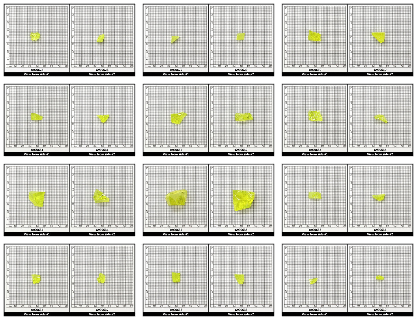 Neon Yellow YAG Faceting Rough for Gem Cutting - Various Sizes