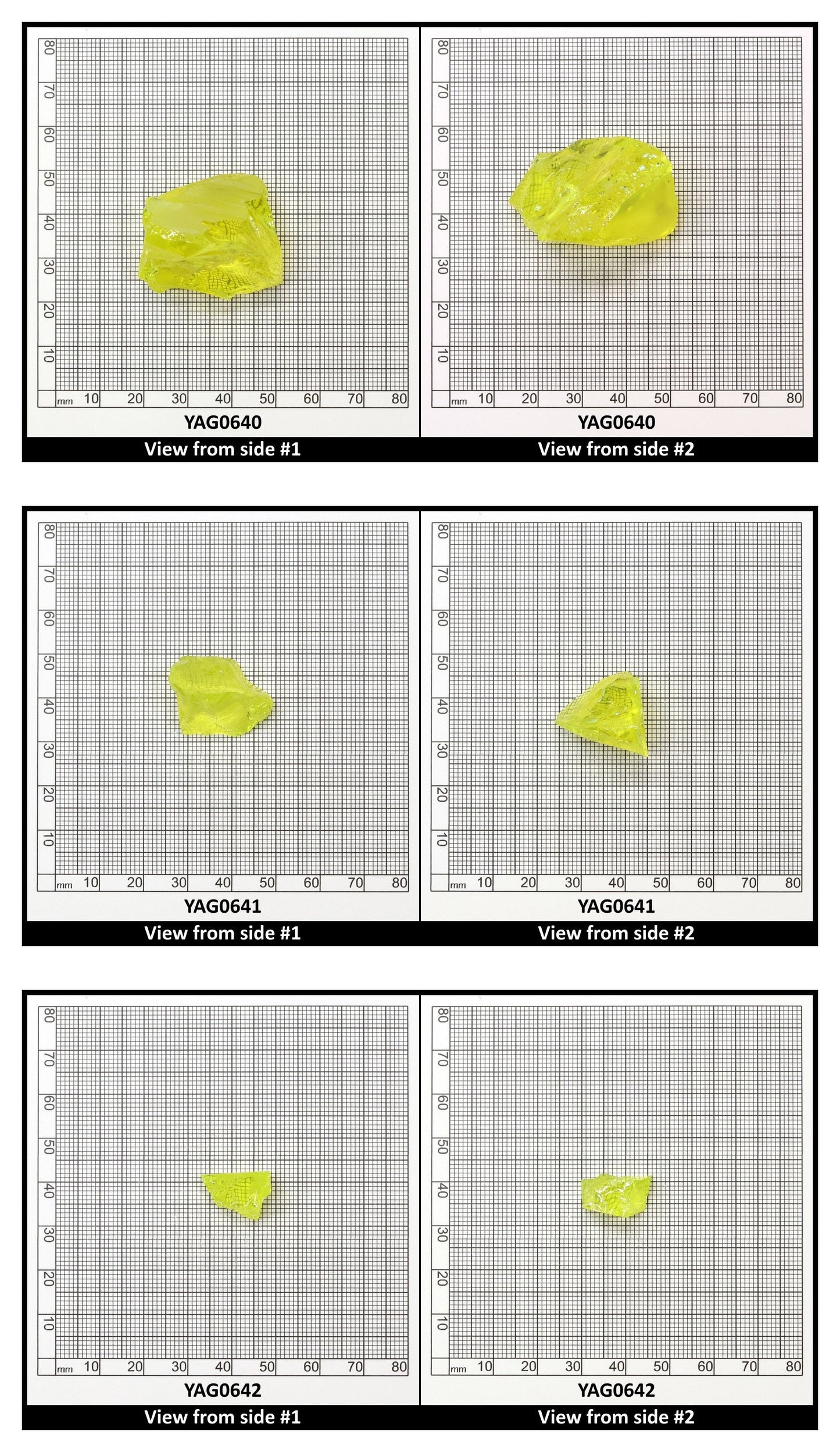 Neon Yellow YAG Faceting Rough for Gem Cutting - Various Sizes
