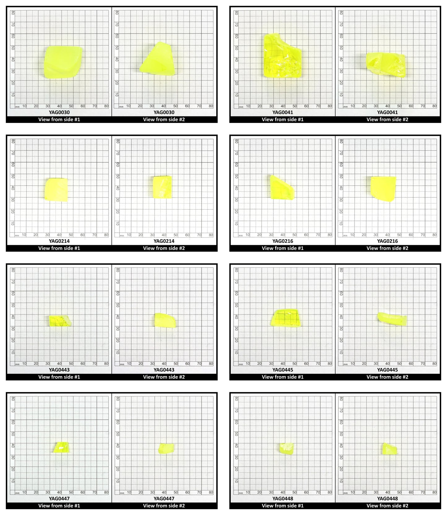 Neon Yellow YAG Faceting Rough for Gem Cutting - Various Sizes