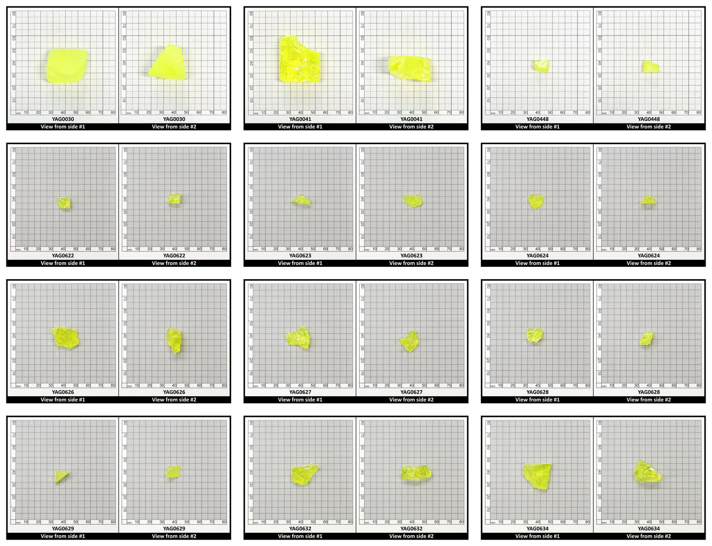 Neon Yellow YAG Faceting Rough for Gem Cutting - Various Sizes