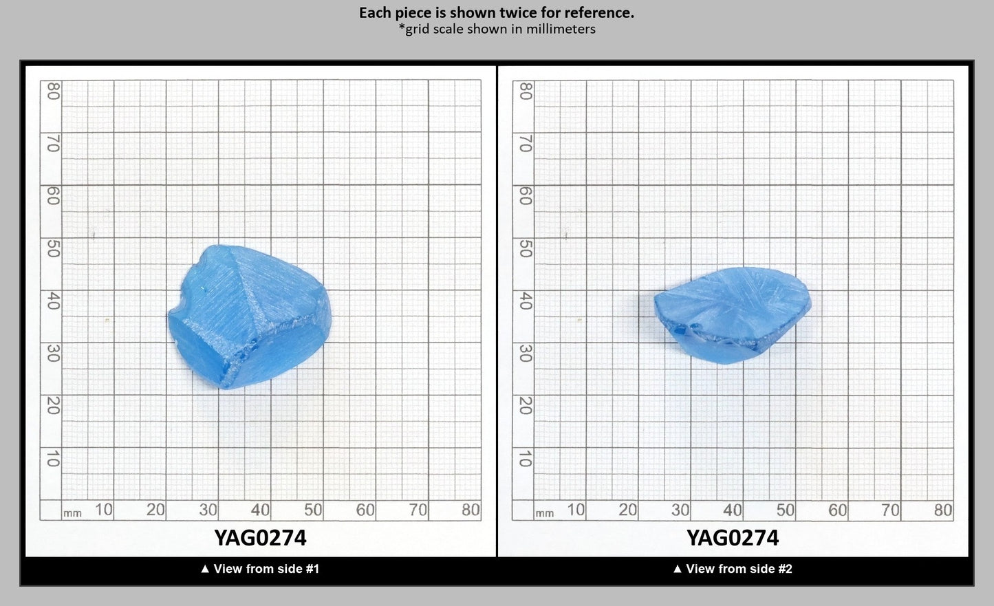 Blue Topaz colored YAG Faceting Rough for Gem Cutting - Various Sizes : YAG0274
