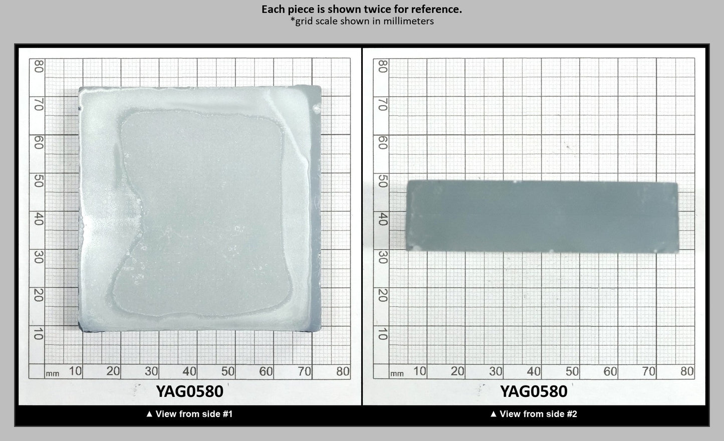 Ice Blue Polycrystalline (Ceramic) YAG - Faceting Rough : YAG0580