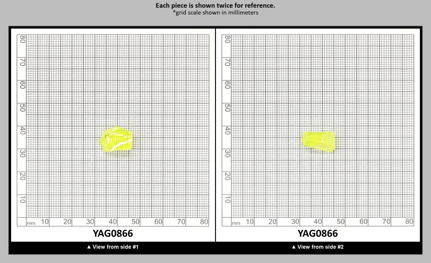 Neon Yellow YAG Faceting Rough for Gem Cutting - Various Sizes : YAG0866