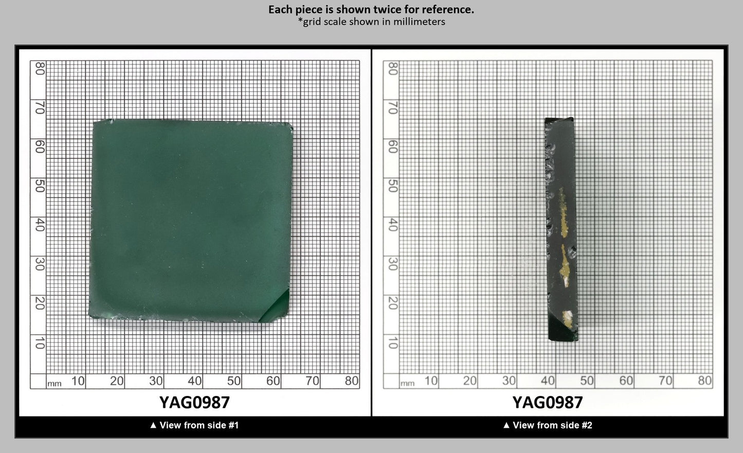 Green YAG (Ceramic) Faceting Rough for Gem Cutting - Various Sizes : YAG0987