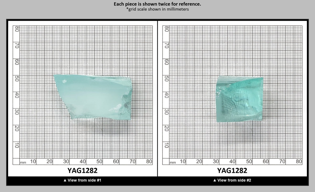 Light Green Aquamarine Colored Garnet YAG Faceting Rough : YAG1282