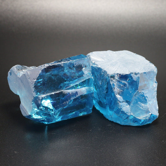 Aqua Blue Cubic Zirconia Faceting Rough for Gem Cutting - Various Sizes : #BEGIN