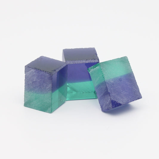 Nanosital Simulated Bi-Color Lab Created Faceting Rough for Gem Cutting - Green-Dark Blue - Various Sizes #BEGIN