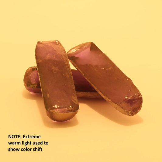 Djeva Alexandrite #47 Colored Lab Created Corundum Sapphire Faceting Rough for Gem Cutting - DISCONTINUED - Various Sizes - Split Boule #BEGIN