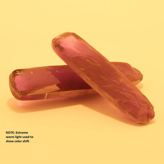 Djeva Alexandrite #48 Colored Lab Created Corundum Sapphire Faceting Rough for Gem Cutting - DISCONTINUED - Various Sizes - Split Boule #BEGIN