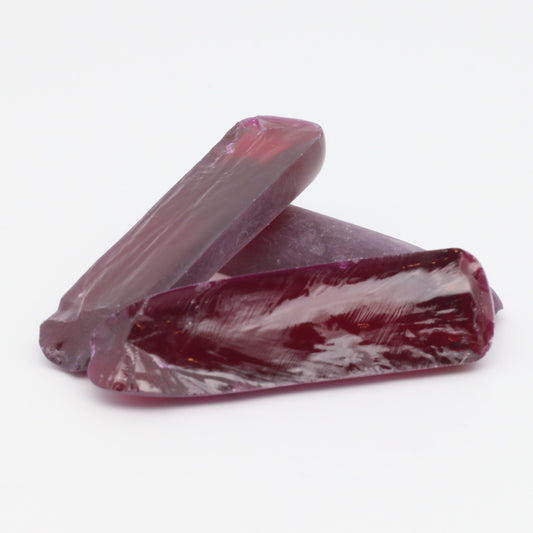 Djeva Dark Ruby Red #6 Lab Created Corundum Sapphire Faceting Rough for Gem Cutting - DISCONTINUED - Various Sizes - Split Boule #BEGIN
