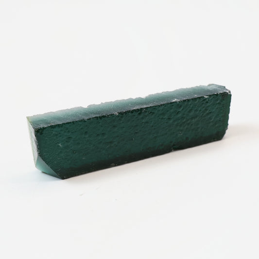 Emerald Green Hydrothermal Synthetic Quartz - Lab Created Faceting Rough : #BEGIN
