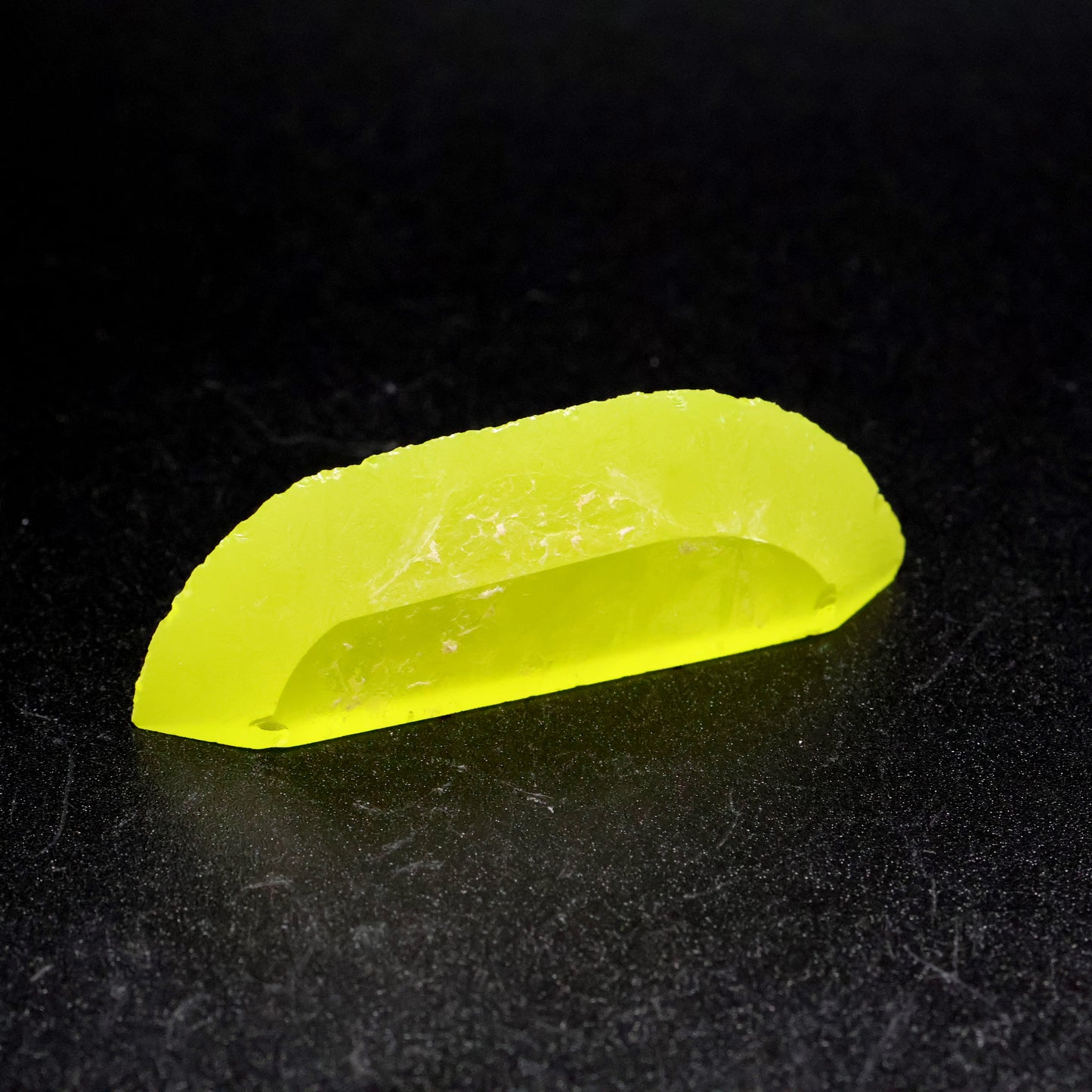 Day-Glow Yellow Gadolinium Aluminum Gallium Garnet (GAGG) Faceting Rough