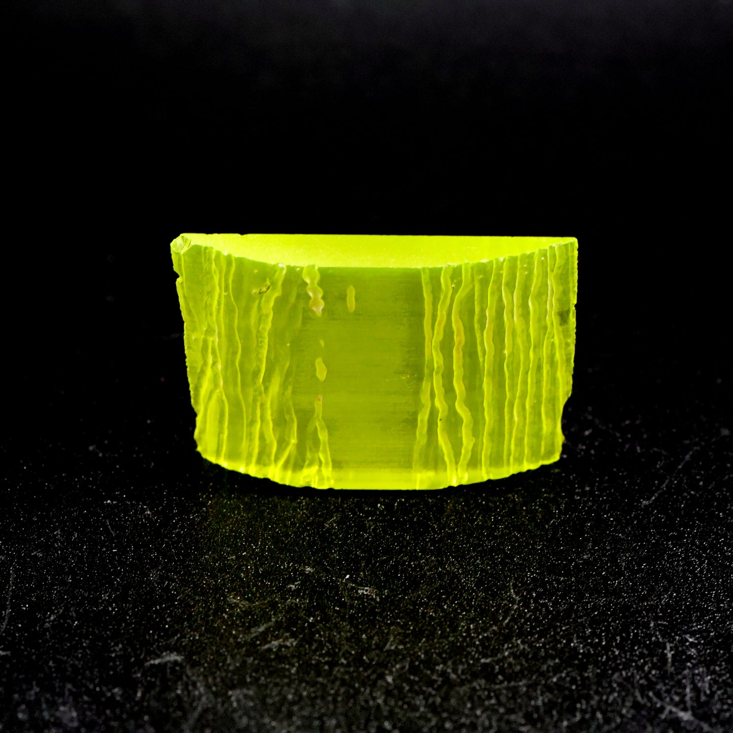 Day-Glow Yellow Gadolinium Aluminum Gallium Garnet (GAGG) Faceting Rough