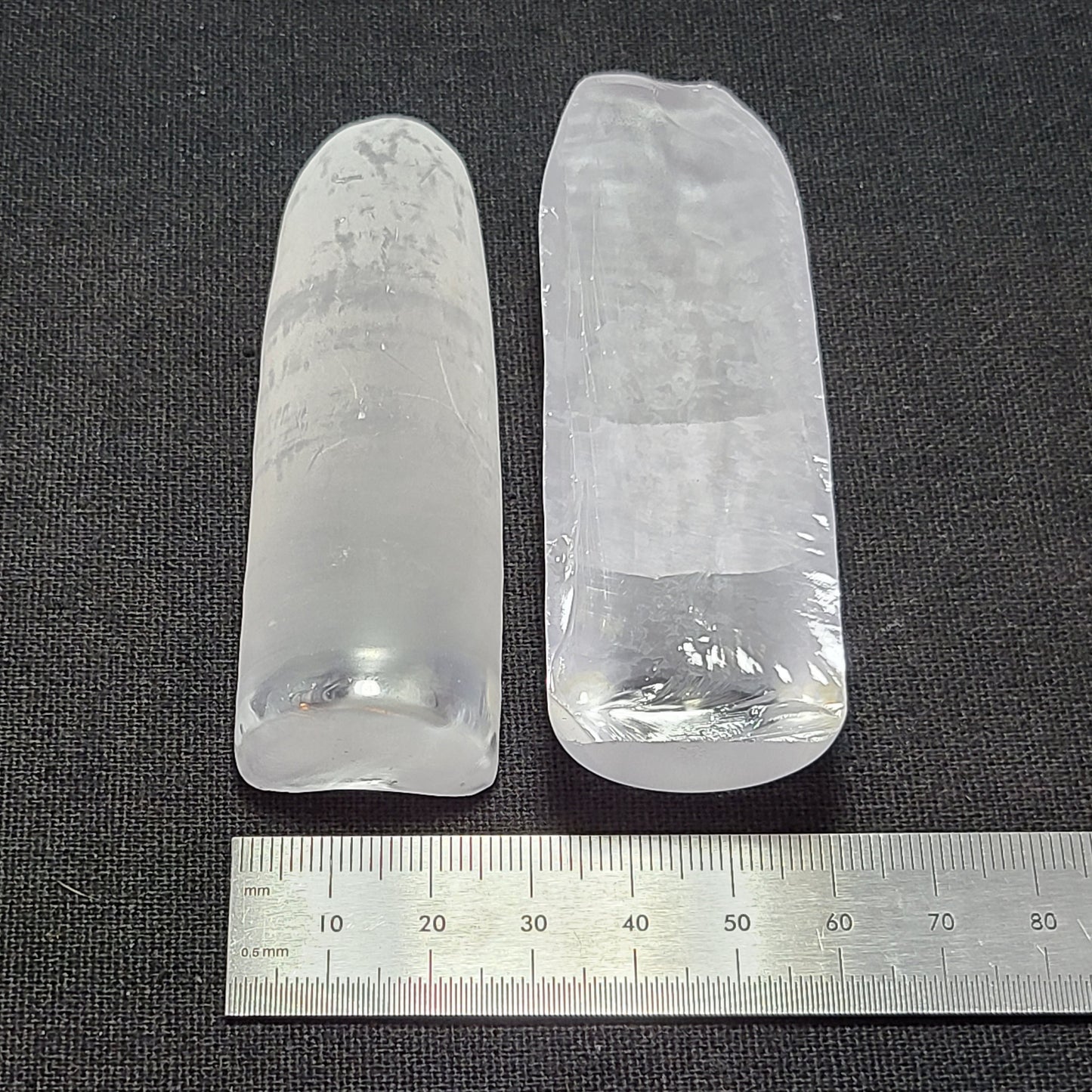 White #12 Lab Created Corundum Sapphire Faceting Rough for Gem Cutting - Various Sizes - Split Boule