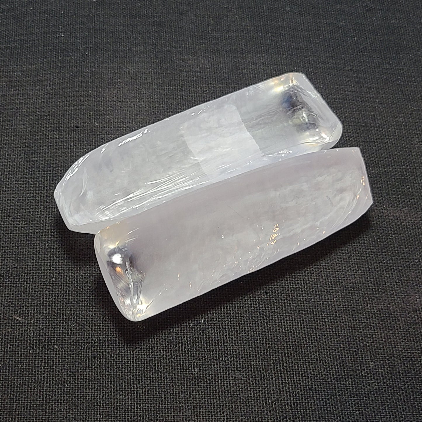 White #12 Lab Created Corundum Sapphire Faceting Rough for Gem Cutting - Various Sizes - Split Boule