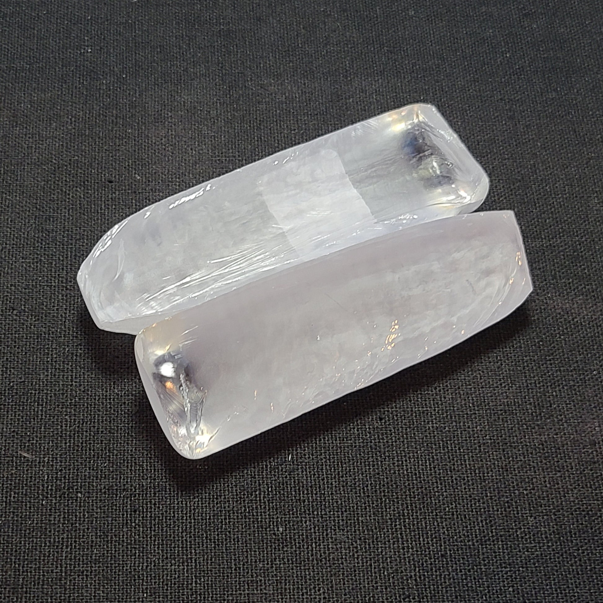 White #12 Lab Created Corundum Sapphire Faceting Rough for Gem Cutting - Various Sizes - Split Boule
