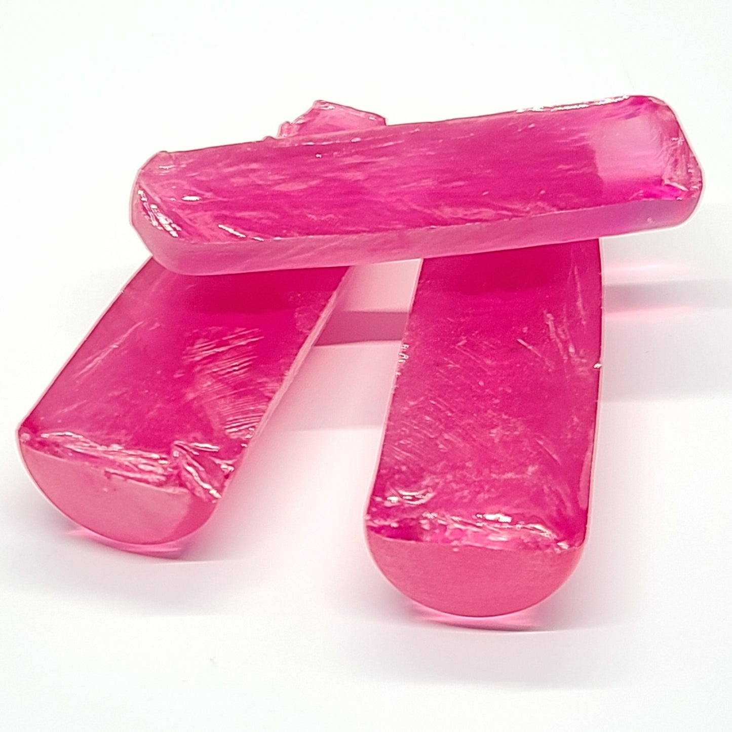 Light Bright Pink #2 Lab Created Corundum Sapphire Faceting Rough for Gem Cutting - Various Sizes - Split Boule