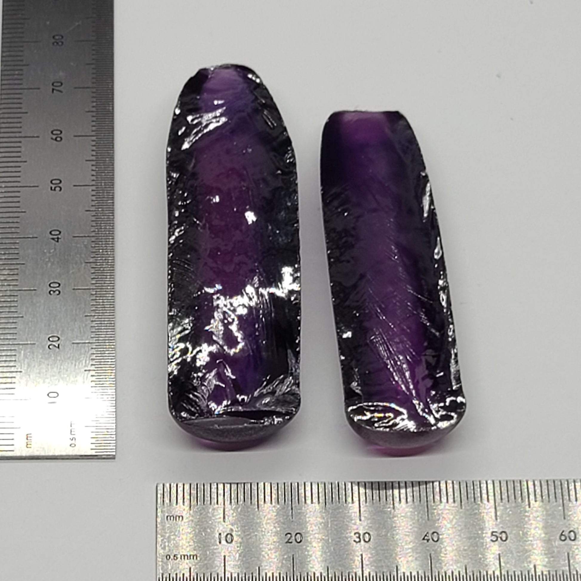Purple Kunzite #60 Lab Created Corundum Sapphire Faceting Rough for Gem Cutting - Various Sizes - Split Boule