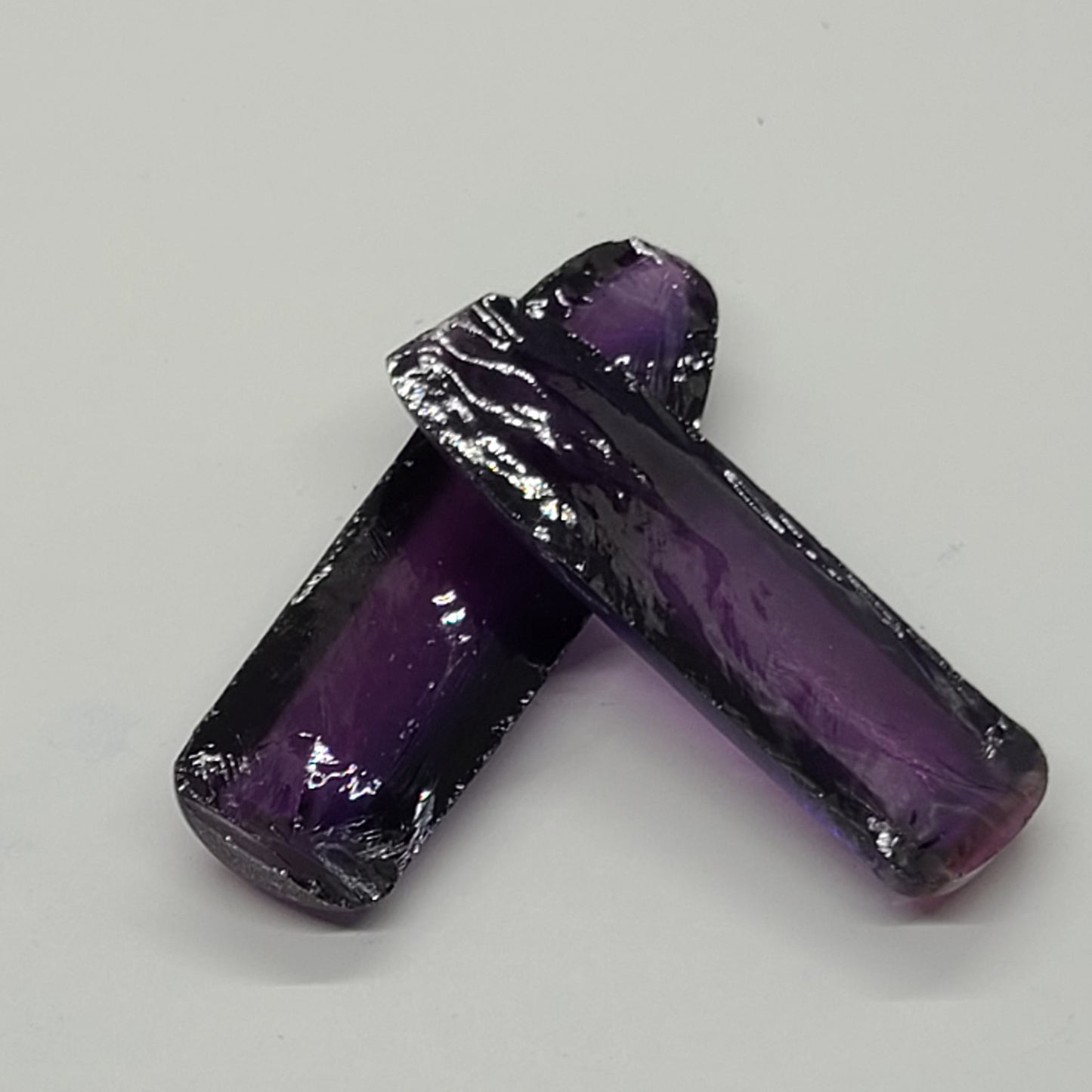Purple Kunzite #60 Lab Created Corundum Sapphire Faceting Rough for Gem Cutting - Various Sizes - Split Boule