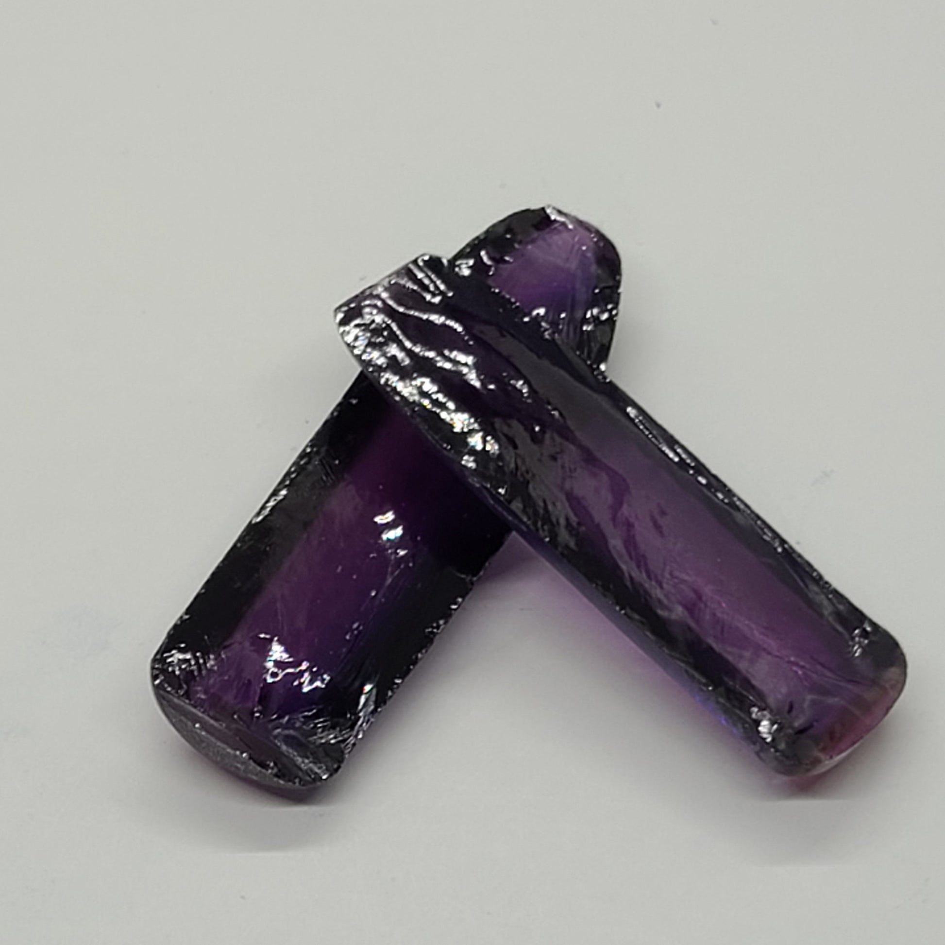 Purple Kunzite #60 Lab Created Corundum Sapphire Faceting Rough for Gem Cutting - Various Sizes - Split Boule
