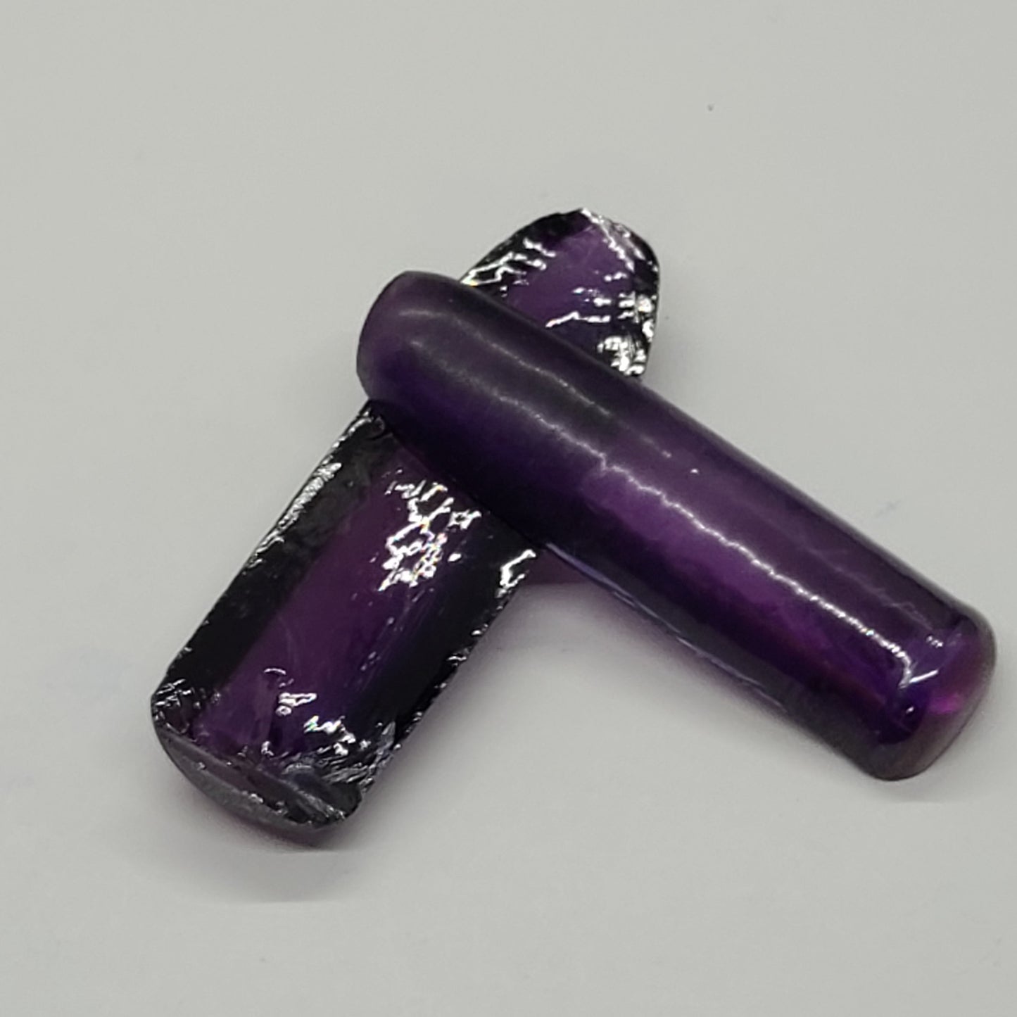 Purple Kunzite #60 Lab Created Corundum Sapphire Faceting Rough for Gem Cutting - Various Sizes - Split Boule