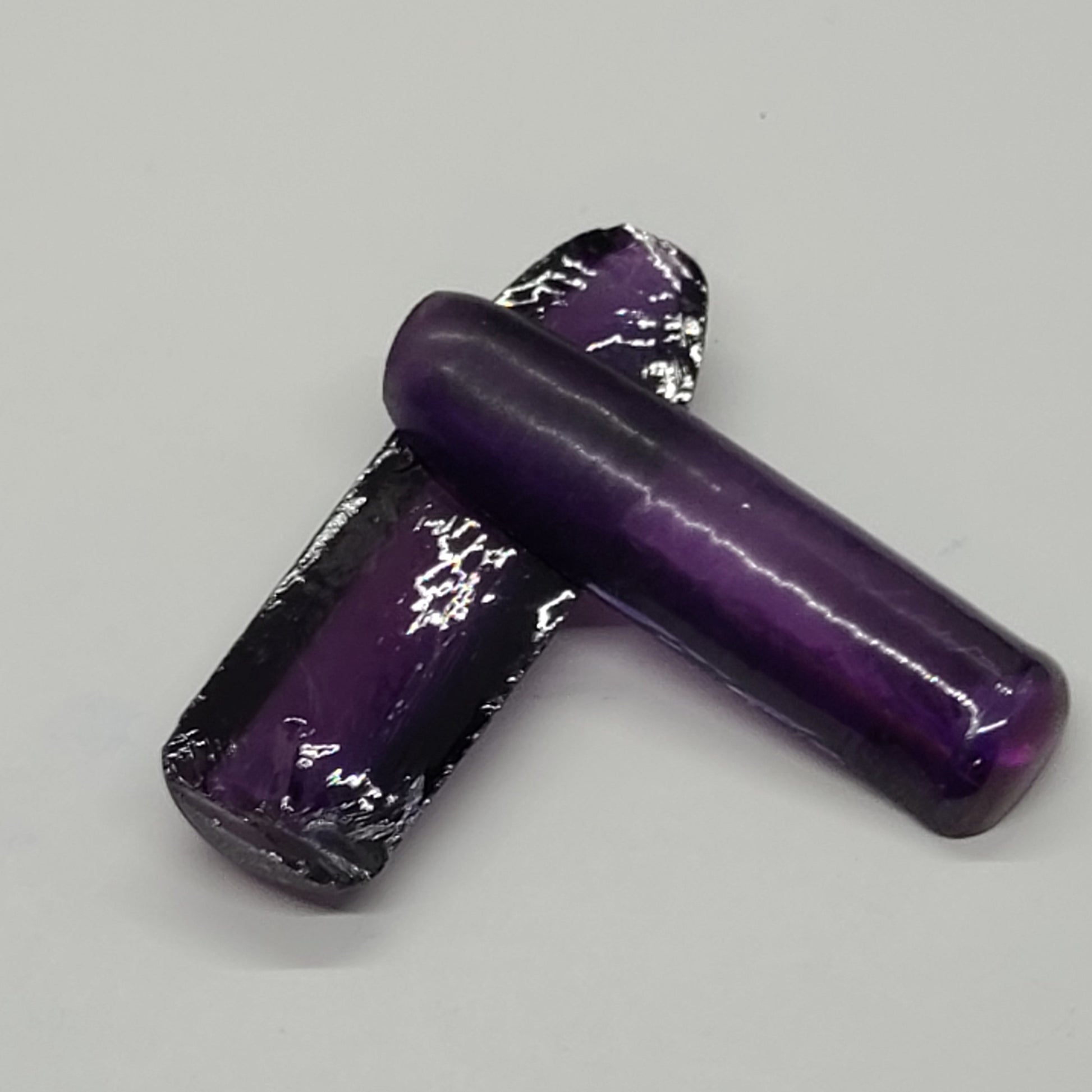 Purple Kunzite #60 Lab Created Corundum Sapphire Faceting Rough for Gem Cutting - Various Sizes - Split Boule