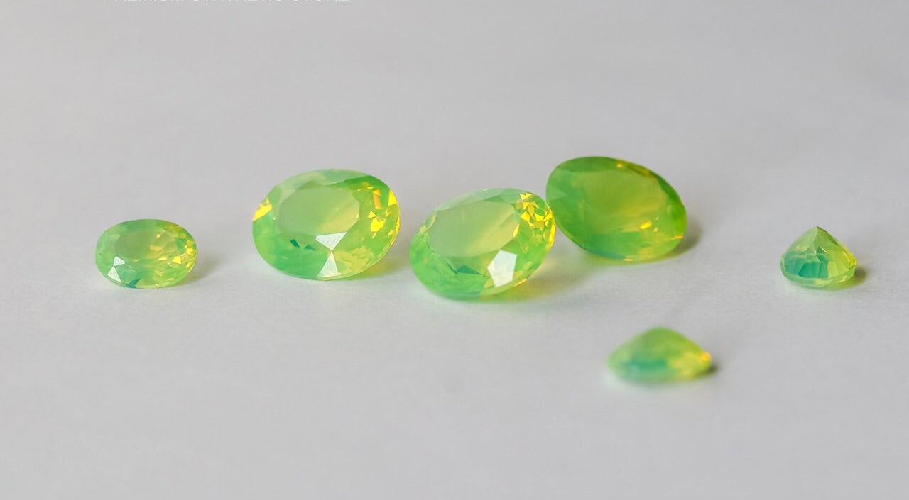 Light Kryptonite Opal Nanosital Synthetic Lab Created Faceting Rough for Gem Cutting - #0011/1 - Various Sizes