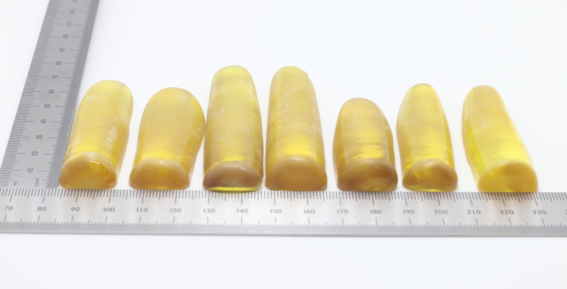 Yellow #21 Lab Created Corundum Sapphire Faceting Rough for Gem Cutting - Various Sizes - Split Boule