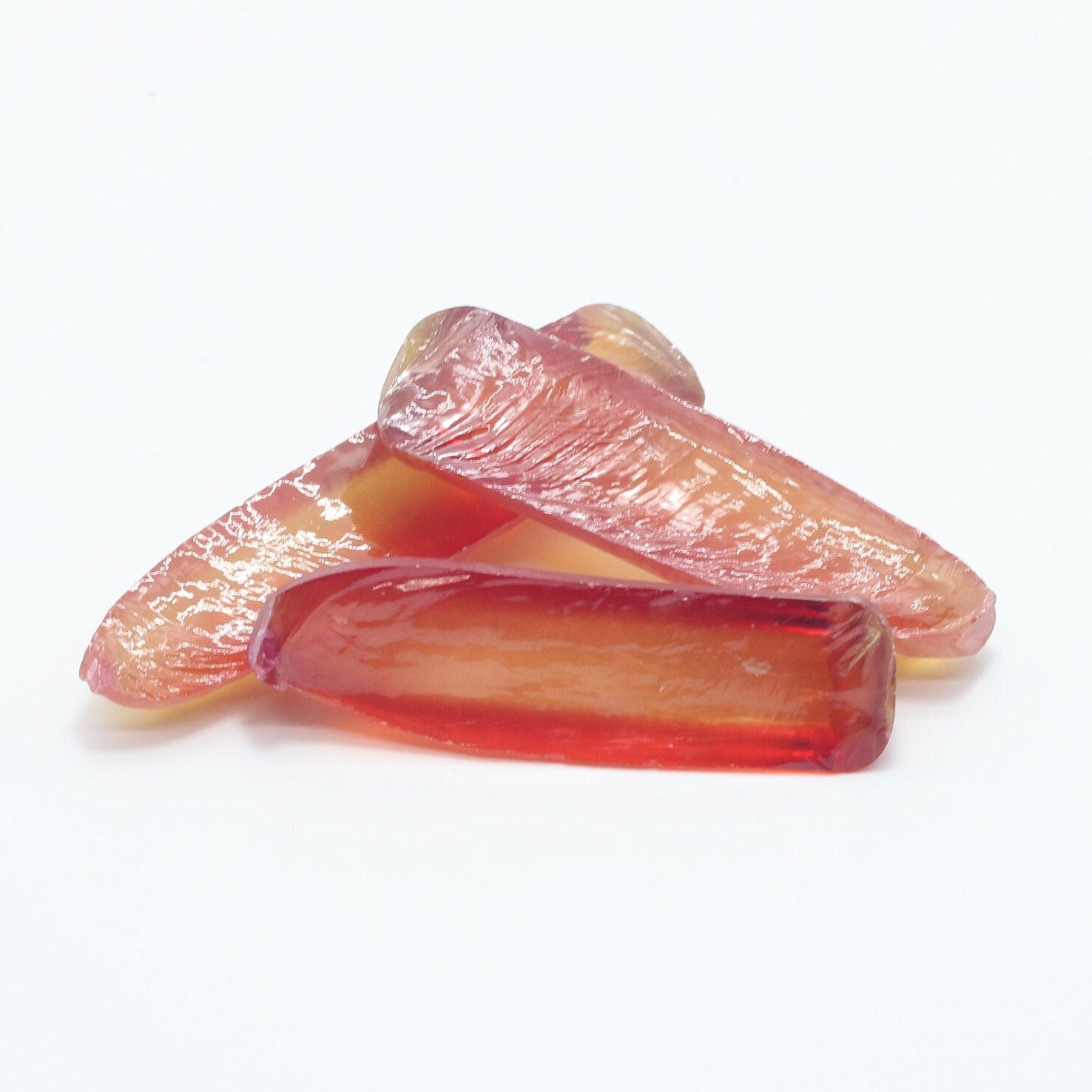 Orange #22 Lab Created Corundum Faceting Rough for Gem Cutting - Various Sizes - Split Boule