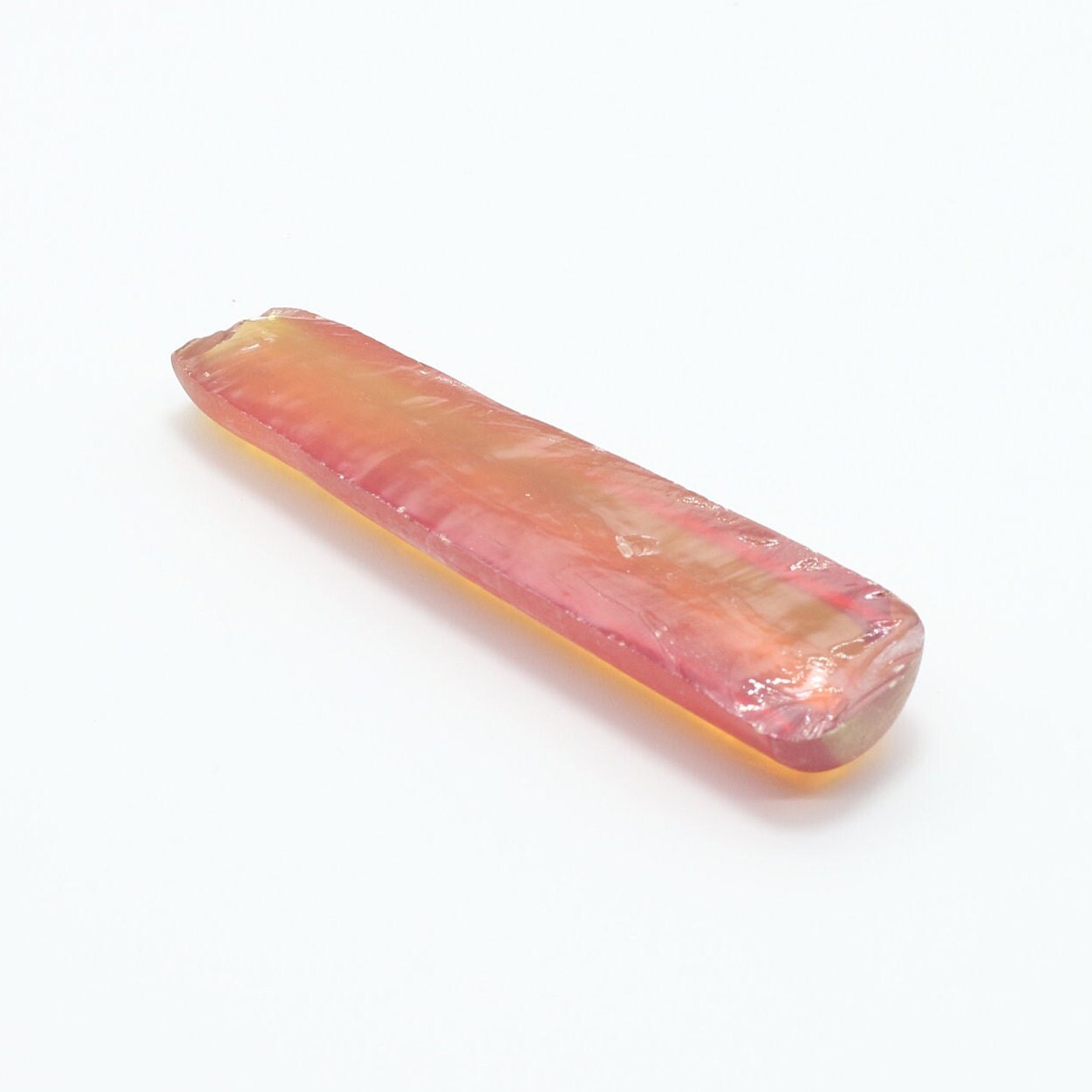 Orange #22 Lab Created Corundum Faceting Rough for Gem Cutting - Various Sizes - Split Boule